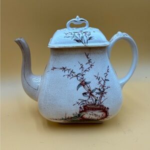 Antique Asian teapot bamboo design